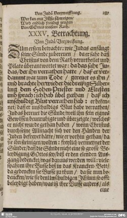 XXXV. Betrachtung. Von Judä Verzweiflung