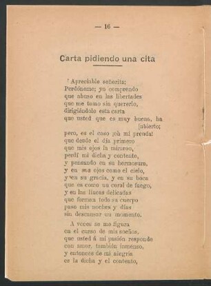Carta pidiendo una cita