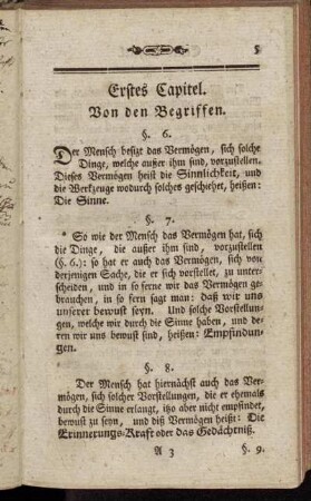 Erstes Capitel. Von den Begriffen.