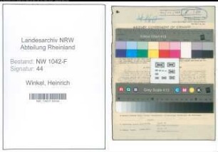 Entnazifizierung Heinrich Winkel , geb. 26.12.1900 (Sparkassenrendant)