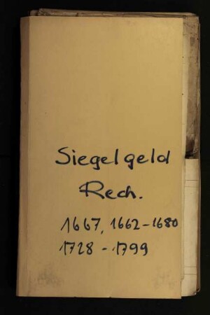 Siegelgelder-Rechnungen betr.