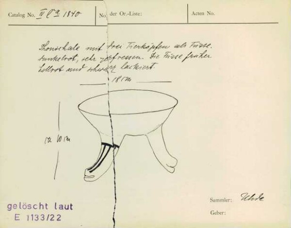 Dreifüßige Tonschale