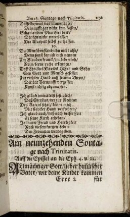 Am neunzehenden Sontage nach Trinitatis.
