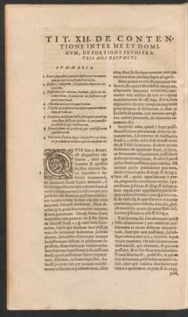 Tit. XII. De Contentione Inter Me Et Dominum, De Portione Feudi Fratris Mei Defuncti.
