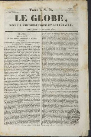 1827, 74: Heft