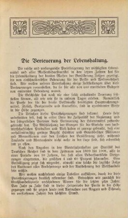 Die Verteuerung der Lebenshaltung