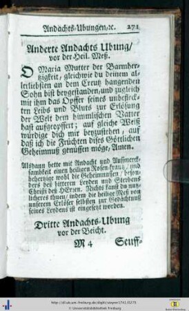 Dritte Andachts-Ubung