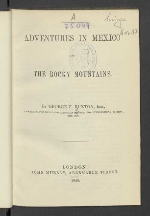 Adventures in Mexico and the Rocky Mountains