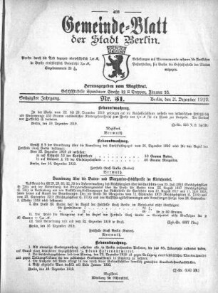 1919,51: Nr. 51, 21. Dezember 1919