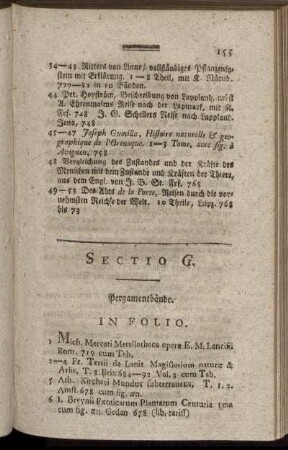 Sectio G. Pergamentbände.
