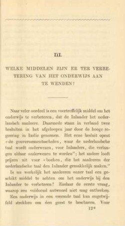 III. Welke middelen zijn er ter verbetering van het onderwijs aan te wenden?