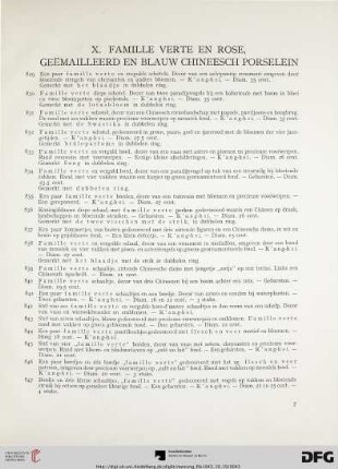 X. Famille Verte en Rose, geëmailleerd en blauw chineesch porselein (Nr. 829-981)