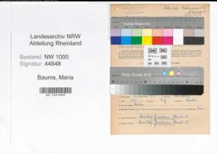 Entnazifizierung Maria Baums, geb. 25.01.1910 (Postassistentin)
