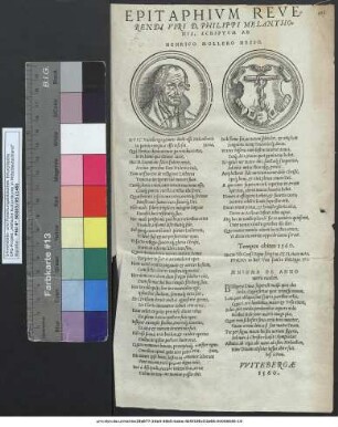 Epitaphivm Reverendi Viri D. Philippi Melanthonis