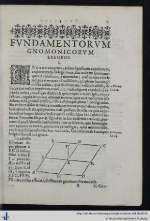Fundamentorum Gnomonicorum Exegesis.