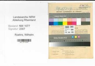 Entnazifizierung Wilhelm Roehrs , geb. 22.06.1893 (Polizist)