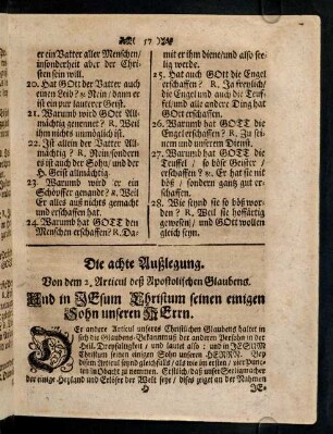 57-65, 8. Außlegung