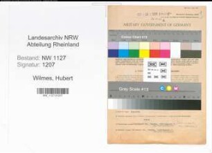 Entnazifizierung Hubert Wilmes , geb. 20.02.1905 (Regierungsveterinaerrat)