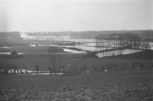 Überschwemmte Flussauen : Blick über die überschwemmten Auen der Weißen Elster