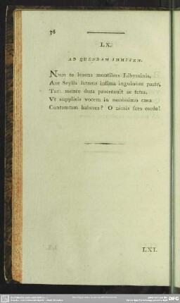 LX. Ad Quendam Immitem