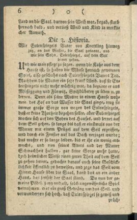Die 3. Historia. Wie Eulenspiegels Vater von Knettling hinweg zog, an das Wasser, die Saal genannt, und wie sein Sohn, Eulenspiegel, auf dem Seil lernet gehen