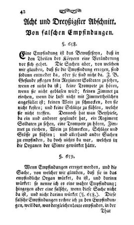 Acht und Dreyßigster Abschnitt. Von falschen Empfindungen.