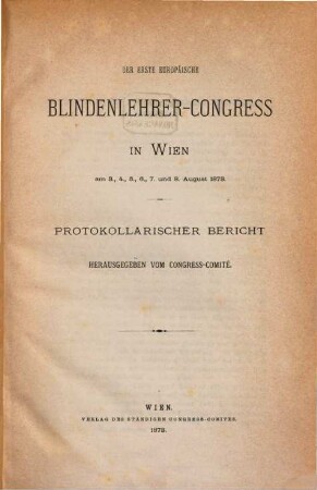 Protokollarischer Bericht, 1. 1873