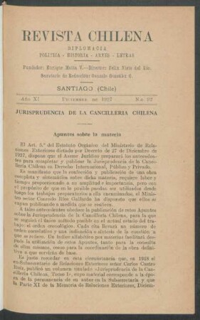 Juresprudencia de la Cancillería Chilena