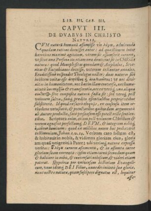 Caput III. De Duabus In Christo Naturis.