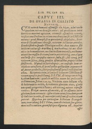 Caput III. De Duabus In Christo Naturis.