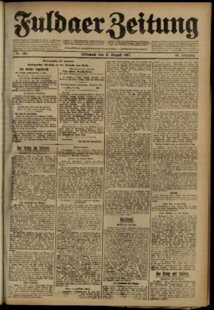 Ausgabe vom Mittwoch, den 08. August 1917.