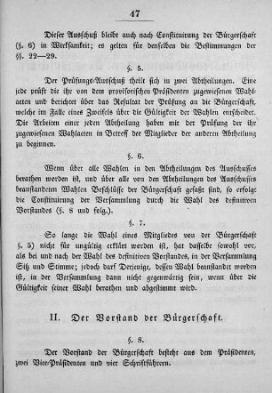 II. Der Vorstand der Bürgerschaft.
