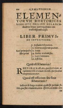 Liber Primus, De Inventione.