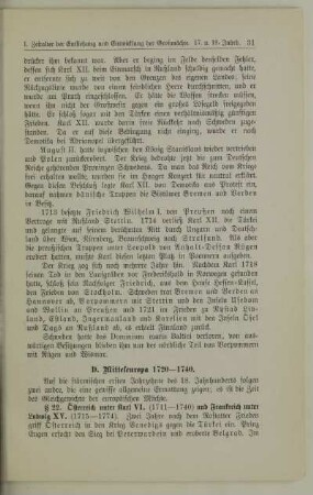 D. Mitteleuropa 1720-1740