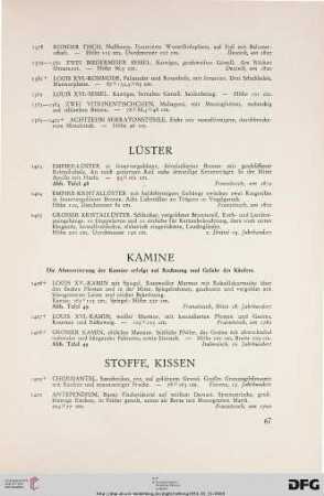 Stoffe, Kissen (Nr. 1409-1434)
