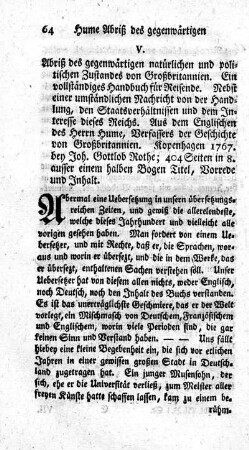 Abriß des gegenwärtigen natürlichen und politischen Zustandes von Großbritannien.
