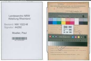 Entnazifizierung Paul Mueller , geb. 01.07.1905 (Schreiner)