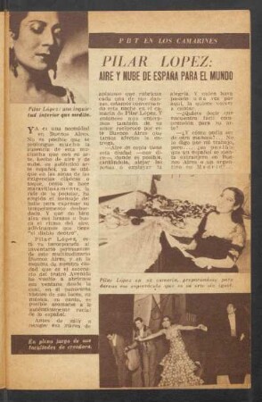 Pilar López: aire y nube de España para el mundo : PBT en los camarines
