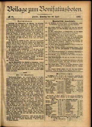 Zweite Ausgabe vom Sonntag, den 20. April 1902.