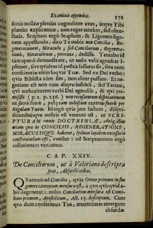 Cap. XXIV. De Conciliorum, ut a Valeriano descripta sunt, Absurditatibus.
