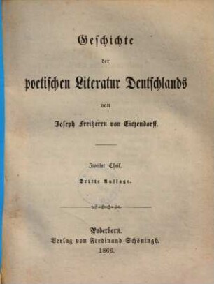 Geschichte der poetischen Literatur Deutschlands, 2