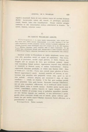 II. De Sancto Wilhelmo Abbate.