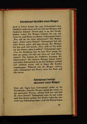 Eulenspiegel betrügt abermals einen Metzger
