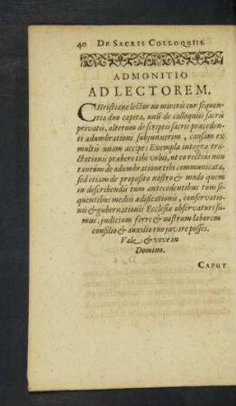 Admonitio Ad Lectorem.