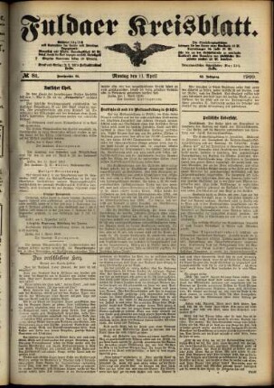 Ausgabe vom Montag, den 11. April 1910.