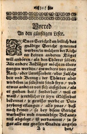 Das Gnädige Gericht Oder heilige Beicht-Sacrament : Zum Unterricht und fleissiger Ubung fürgestellt