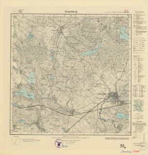 2460 (alte Nr.: 1064) Dramburg, Meßtischblatt (4cm - Karte)