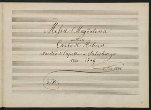 Messen; V (4), Coro, orch, bc; C-Dur (Missa S. Magdalena)