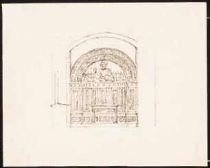 Apsis des Kuppelraums des Entwurfs Inv.Nr. 44999: Blick in die Apsis mit Altartisch