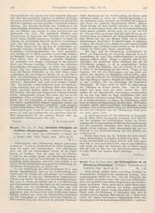 495-496 [Rezension] Mezger, Paul, Christlicher Gottesglaube und christlicher Offenbarungsglaube